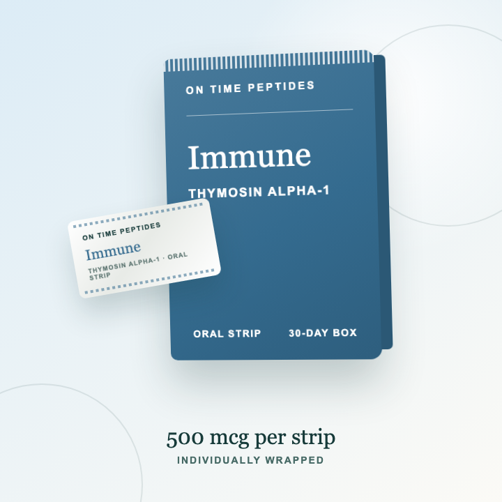 Immune Thymosin Alpha-1 oral dissolving strips with branded box and individual sachet